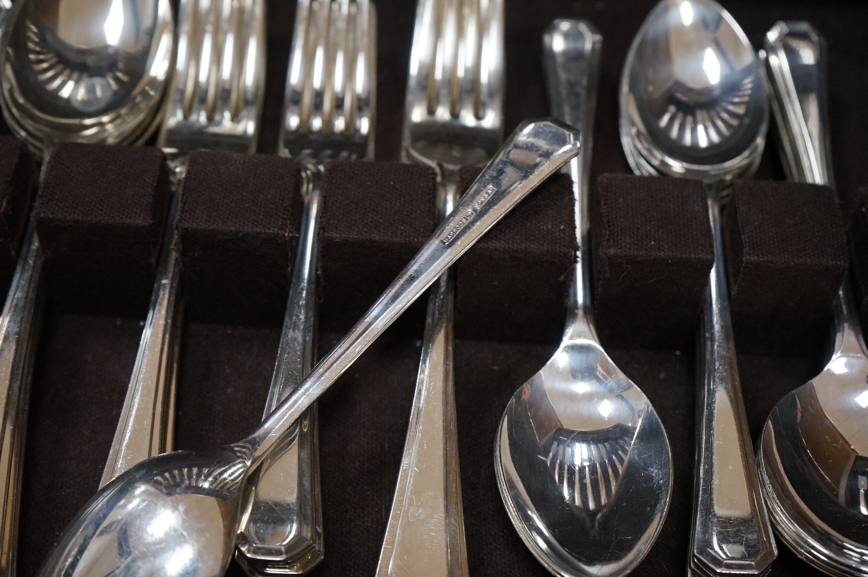 A Harrod's silver plated canteen of cutlery